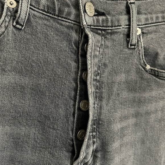 Agolde NICO Button Fly Raw Hem Hi Rise Gray Jeans Women Size 26 - Picture 4 of 15